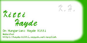 kitti hayde business card